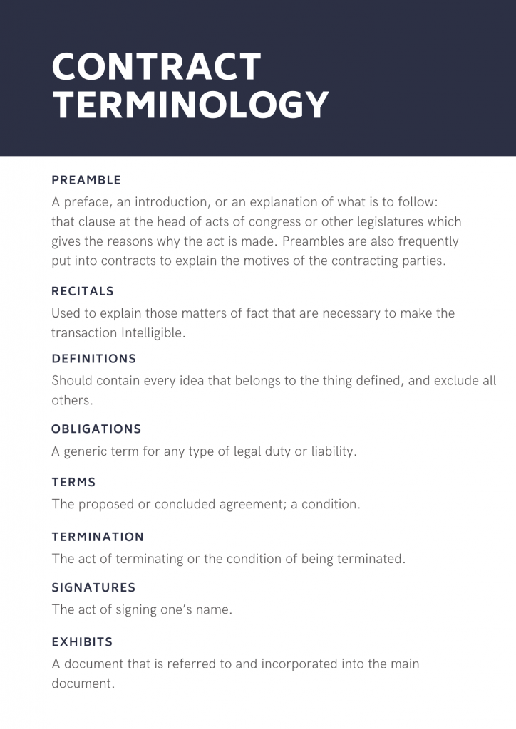 Contract Terminology