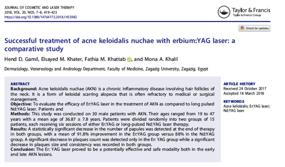 AKN treated with erbium:YAG laser