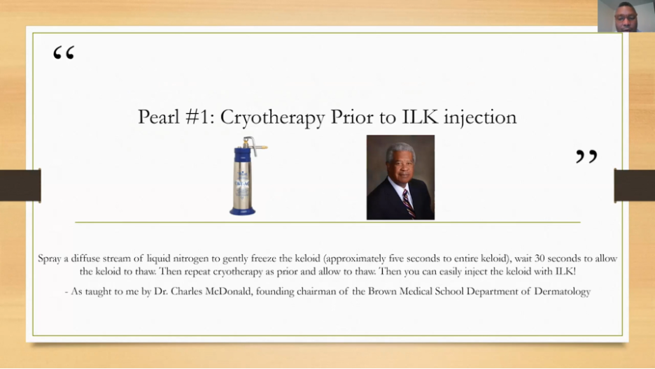 Cryotherapy prior to ILK injection