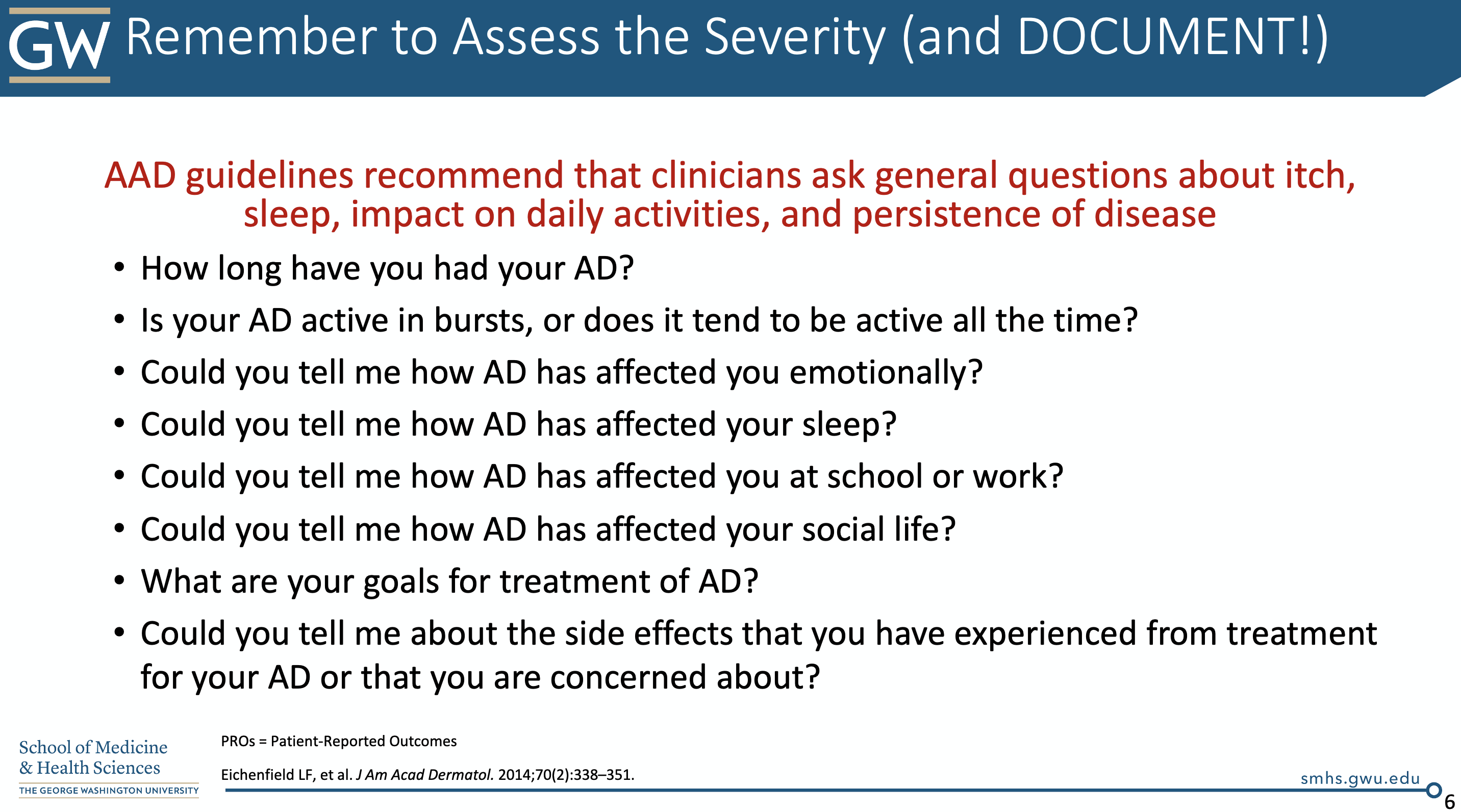 atopic dermatitis questionnaire