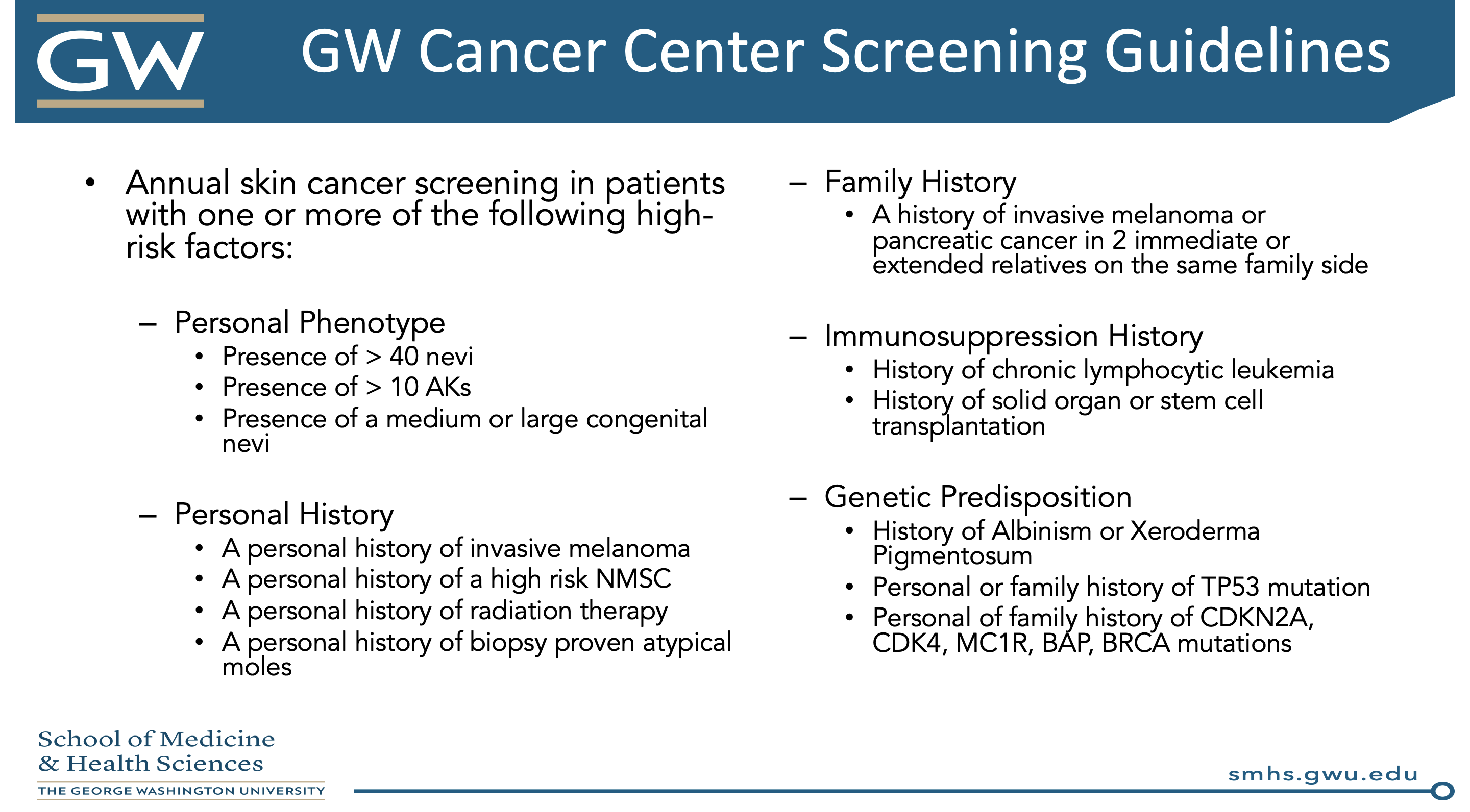 Skin cancer screening